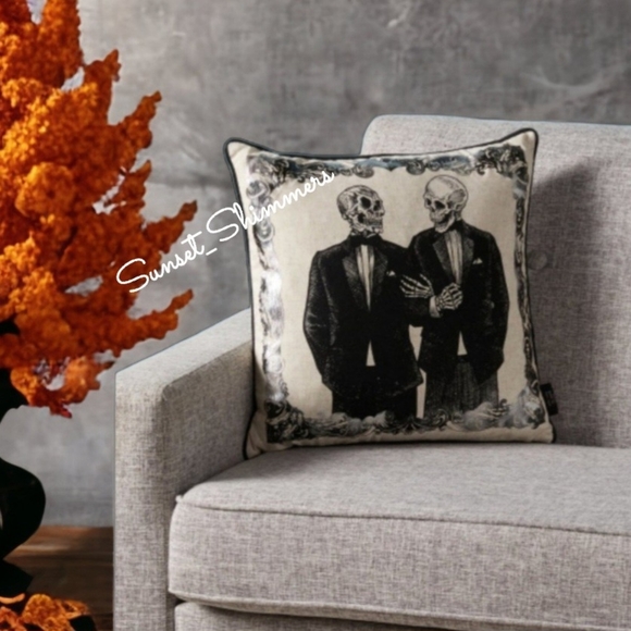 Cynthia Rowley Bedding 8 Skeleton Grooms Couple Throw Pillow Decor